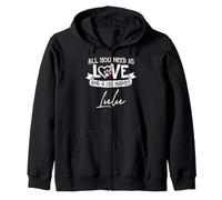 Cute Cat Named Lulu Design for Women and Girls Zip Hoodie