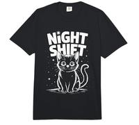 Cute Cat Night Work Emergency Services Shift Worker Comfort Colors Adult Heavyweight T-Shirt