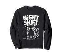 Cute Cat Night Work Emergency Services Shift Worker Sweatshirt