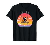 Cute Cat On Swing Against Sunset Sky T-Shirt