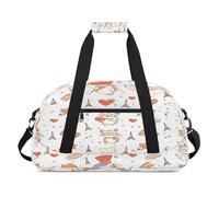 Cute Cat Paris Theme Duffel Bags for Women Men Kids Girls Boys Overnight Weekender Travel Bag 24L Sport Gym Duffel Bag Practice Tote Carry Bag