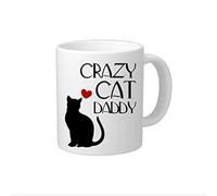 Cute Cat Pattern Coffee Mug Funny Crazy Cat Daddy Mug Modern Coffee Mug for Dad Birthday Gifts for Dad Fathers Day Gift 11OZ Animal Ceramic White Coffee Mug Both Sides