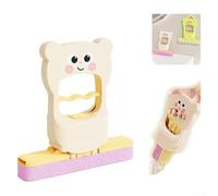 Cute Cat Pattern Portable Handheld Mop with Self Squeeze Technology, Super Absorbent and Reusable Design, Replaceable Mop Head for Easy Cleaning of Hard to Reach Areas (White cream)