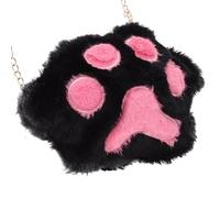 Cute Cat Paw Crossbody Bag for Little Girl, Black Polyester | Portable, Proper Capacity, Comfortable Hand Feel, Multipurpose Style, Daily Use and Party, Chic Look