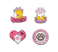 Cute Cat Paw Enamel Pins Cartoon Creative Cat Heart love Paw Cats Club Pins For Jackets Backpack Jeans Shirt Bag Lapel Badges Accessories Women Girls Fashion Jewelry