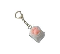Cute Cat Paw Keyboard Fidget Toy, Led Light Up Keyboard Clicker Fidget Keychain, Clicky Key Button Stress Relief Gifts for Adults Teens Kids Work, Study, Travel, Anxiety Decompression (Pink)