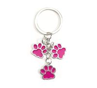 Cute Cat Paw Keychain, Mobile and Bag Charm, Cat Paw Print Pendant Car Hanging Decor, Inspirational Gifts for Women, Birthday Presents for Girlfriend, Unique Friendship Gifts, Teacher Gifts (Rose Red)