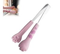 Cute Cat Paw Tongs,7inch Stainless Steel Cat Paw Shape Tongs for Cooking,Kitchen Tongs Perfect for Grill, Salad, Toaster, Cooking, and Serving Food