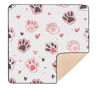 Cute Cat Paws Soft Thick Baby Playmat for Floor Non-Toxic Baby Kick Crawling Mat for Baby Toddler Infant, 50'' x 50''