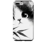 Cute Cat Peeking Through Bamboo Japanese Sumi-e Art Case for iPhone 7 Plus/8 Plus