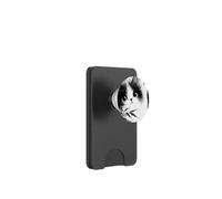 Cute Cat Peeking Through Bamboo Japanese Sumi-e Art PopSockets PopWallet for MagSafe