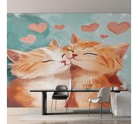 Cute Cat Photo Wallpaper, Kids Cartoon Kitten Wallpaper Mural, 150X105cm Wall Paper for Bedroom Living Room, Non-Woven Wall Mural Room Decor EL&D68