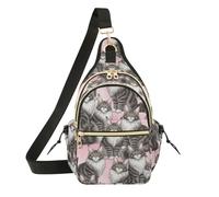 Cute Cat Pink Funny Animal Print Shoulder Bag Lightweight Daily Commute for Mom
