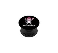 Cute Cat Pink Ribbon Breast Cancer Awareness October PopSockets Adhesive PopGrip