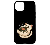 Cute Cat Playing Vinyl Record Music Lover Funny Case for iPhone 15 Plus