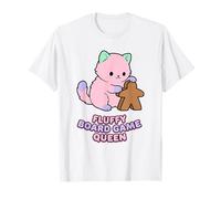 Cute Cat Playing with Wooden Figure Board Player T-Shirt