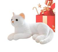 Cute Cat Plush - 12 Inch White Gray Soft Toy | Kitten Stuffed Animal Plush Doll Decoration For Kids Boys Girls Home Decor Living Room Bedroom Sofa Office Dorm Car Bed And Nursery
