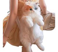 Cute Cat Plush Backpack - Cartoon Kitten Bag, Stuffed Animal Carrier | Soft Plush Shoulder Backpack, Creative Calico Cat Doll Pack For Travel Birthday Present Children