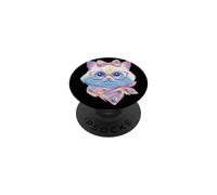 Cute Cat Portrait Animal Lover Graphic Pink Glasses Floral PopSockets Adhesive PopGrip