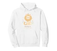 Cute Cat Positive Mindset Quote with Crown and Stars Pullover Hoodie