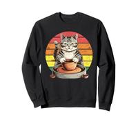 Cute Cat Potter Throwing Clay Wheel Ceramic Art Design Sweatshirt