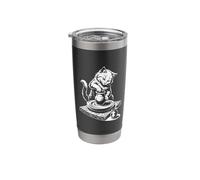 Cute Cat Pottery Wheel Throwing Ceramic Artist Retro Stainless Steel Insulated Tumbler