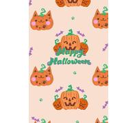 Cute Cat Pumpkin Halloween Notebook - Dot Grid Journal with Bats & Cat Paw Prints (100 Pages)