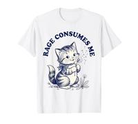 Cute Cat Rage Consumes Me Funny Kitten Flower Value Graphic T-Shirt