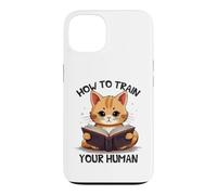 Cute Cat Reading How To Train Your Human Case for iPhone 13
