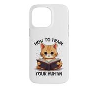 Cute Cat Reading How To Train Your Human Case for iPhone 14 Pro Max