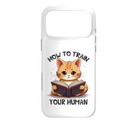 Cute Cat Reading How To Train Your Human Case for iPhone 17 Pro Max