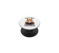 Cute Cat Reading How To Train Your Human PopSockets Adhesive PopGrip