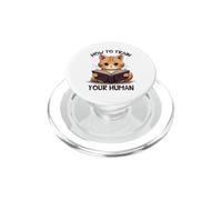 Cute Cat Reading How To Train Your Human PopSockets PopGrip for MagSafe