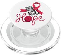 Cute Cat Red Blood Cancer Awareness PopSockets PopGrip for MagSafe