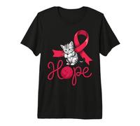Cute Cat Red Blood Cancer Awareness Premium T-Shirt