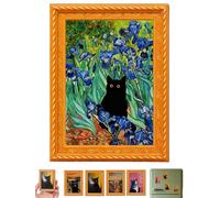 Cute Cat Refrigerator Magnets, Retro Adorable Bamboo Cat Decor for Home Office, Locker Strong Magnet Photo Frames Holder, Funny Wooden Fridge Frame Design with Pink Accents, for Kitchen(F)