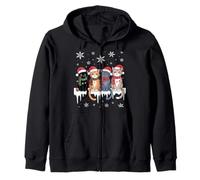 Cute Cat Reindeer Christmas Zip Hoodie