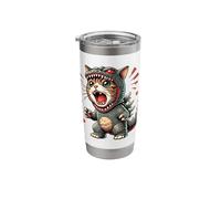 Cute Cat-Rex Costume - Adorable Roaring Kitty T-Rex Dinosaur Stainless Steel Insulated Tumbler
