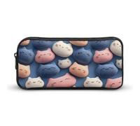 Cute Cat Shaped Mochi Novelty Pencil Cases Multipurpose Large Pen Pouch Makeup Storage Bag
