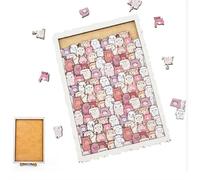 Cute Cat Shaped Wooden Jigsaw Puzzle, Unique Cat Shaped Irregular Puzzle, Cartoon Animal Themed Woodens Jigsaw Decorative Gifts for Animals Lovers