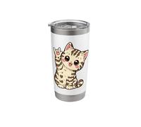 Cute Cat Sign Language ASL Love Interpreter Stainless Steel Insulated Tumbler