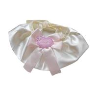 Cute Cat Silky Bandana with Heart Bow, Collar Cloth for Kitten Small Dog Under 25 Lbs, Pet Neck Scarf Photo Prop (Pink,S)