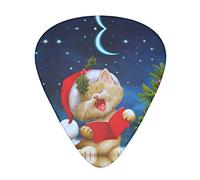 Cute Cat Sing Christmas Carols Advanced guitar pick 12 pieces Three thicknesses for bass, electric guitar, acoustic guitar bag