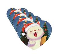 Cute Cat Sing Christmas Carols Car Air Freshener Cards for Women Men 4 Pack Cute Car Accessories Long Lasting Scent Car Diffuser Hanging Auto Aromatherapy Tablets Car Fresheners Gifts