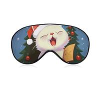 Cute Cat Sing Christmas Carols Eye Mask Sleep Mask Eye Masks for Sleep Sleep Masks for Women Men Sleeping Mask Travel Eye Mask Sleep Mask Blackout Funny Sleep Mask Cute Sleep Mask