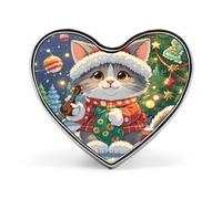 Cute Cat Sing Christmas Carols Lapel Pin Exquisite Fashion Brooches Personalized Buttons Badge Novelty Unique Button Pins Cute Heart Shaped Pins Metal Buttons for Backpack Hat Bag Jacket