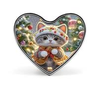 Cute Cat Sing Christmas Carols Lapel Pin Exquisite Fashion Brooches Personalized Buttons Badge Novelty Unique Button Pins Cute Heart Shaped Pins Metal Buttons for Backpack Hat Bag Jacket