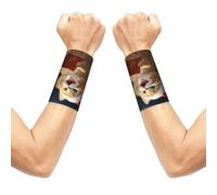 Cute Cat Sing Christmas Carols Stretch Wrist Support Wristband, Breathable Sports Wrist Wrap, Elastic Wristbands For Basketball Tennis Gym
