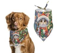 Cute Cat Sing Christmas CarolsPet Scarf Dog Bandana for Small Medium Large Exquisite Unique Cat Dogs Kerchief Premium Fabric Cute Triangle Cat Dogs Bibs Scarf