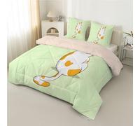 Cute Cat Single Duvet - Pets Coverless Duvet 7.5 Tog Summer - Soft & Breathable, Cartoon Reversible patterned Washable Comforter for Kids Girls Boys Teens LQ-47